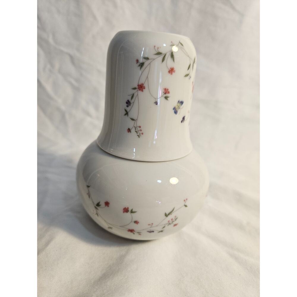 Takahashi Japan Porcelain Floral Vase Pitcher Butterfly Vintage Cottagecore Home